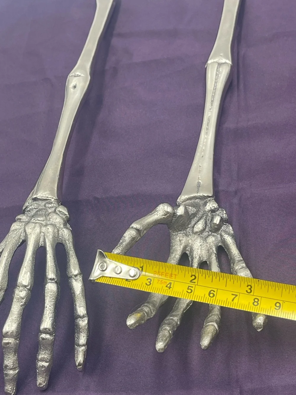 Halloween Gothic Spooky Metal Skeleton Bone Arm & Hand Salad Forks /Prop Display
